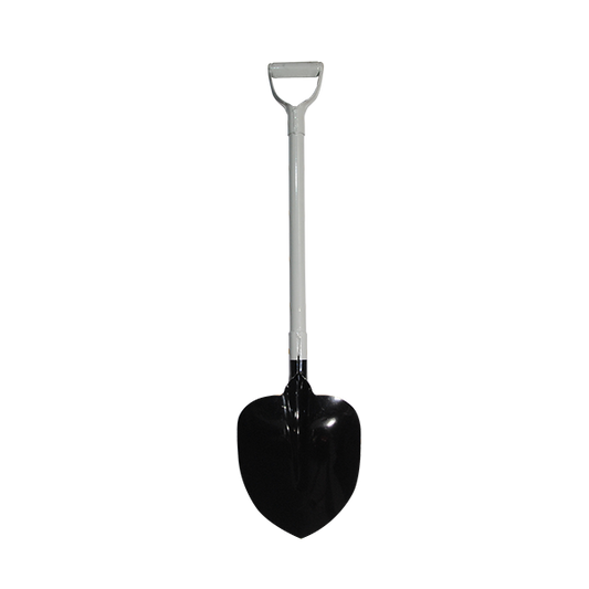 Round Head Shovel Wood Handle, Steel D-Handle and Medium Duty