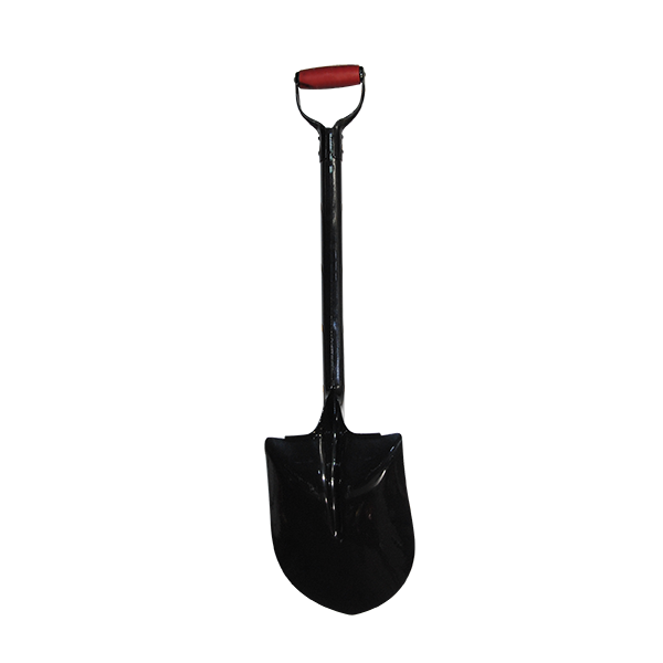 Round Head Shovel Wood Handle, Steel D-Handle and Medium Duty