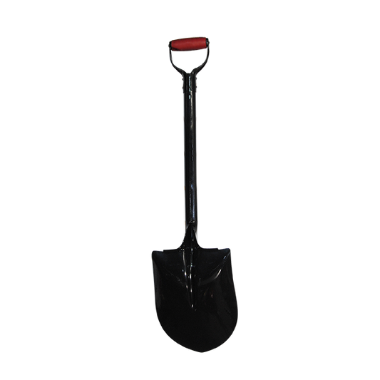 Round Head Shovel Wood Handle, Steel D-Handle and Medium Duty