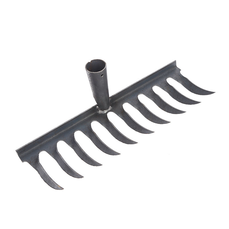 Metal head rake tool for loosening soil, collecting fallen leaves, leveling lawns, cultivating land management yarn thatch rake (customizable)