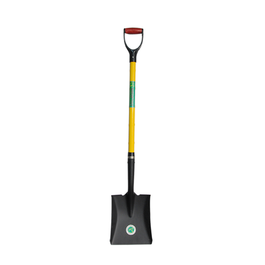Flat Shovel, Transfer Shovel with D and Heavy Duty Square Head for Landscaping, Gardening, Construction, Snow Shovel and Yard Work, Metal + Wood