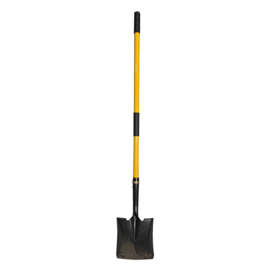 Professional Choice Square Tip Sturdy 54" Fiberglass Handle - Heavy Duty 14 Gauge Steel Head Garden Shovel, Yellow/Black