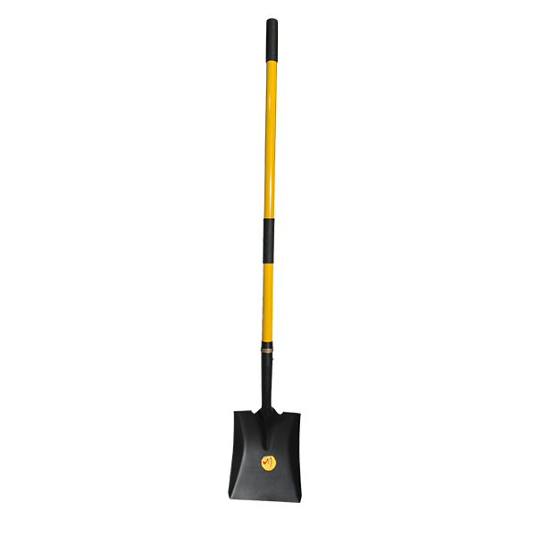 Professional Choice Square Tip Sturdy 54" Fiberglass Handle - Heavy Duty 14 Gauge Steel Head Garden Shovel, Yellow/Black
