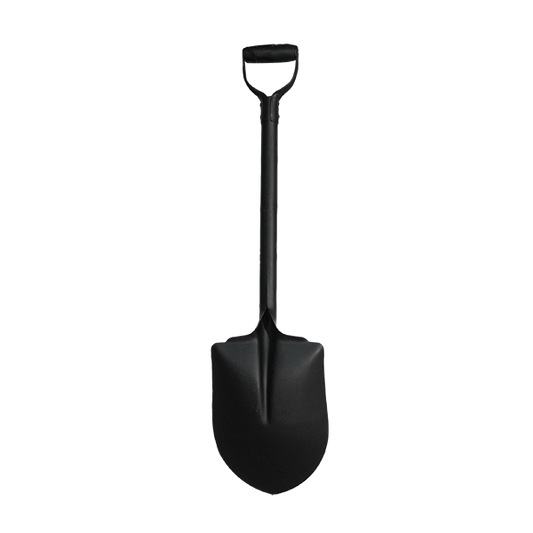 Round Head Shovel Wood Handle, Steel D-Handle and Medium Duty